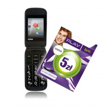 Telefon 2070 ROSE czarny z kart startow Play Fresh 5, myPhone