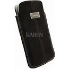 Krusell LUNA POUCH Nubuck Large Black / Sand