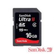 16 GB - SanDisk ULTRA II SDHC karta pamici - 15 MB / s