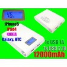 adowarka POWER BANK LCD 12000mAh BATERIA AWARYJNA