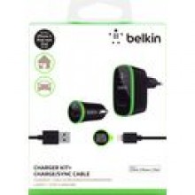 Zestaw adowarek lightning, micro, kabel 2.1A / 10W czarne