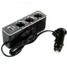 ROZDZIELACZ GNIAZDA ZAPALNICZKI 3 GNIAZDA + 1 USB