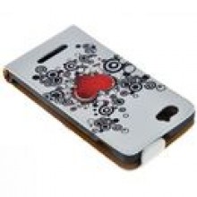 ETUI SLIM DESIGN SONY XPERIA M - 10 SERCE + FOLIA + RYSIK
