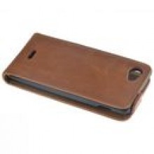KABURA SLIM BROWN SONY XPERIA J + FOLIA + RYSIK