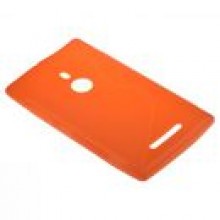 BACK CASE S-LINE NOKIA LUMIA 925 - POMARACZOWY + FOL