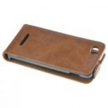 KABURA SLIM BROWN SONY XPERIA M + FOLIA + RYSIK