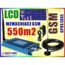 WZMACNIACZ ZASIGU SYGNAU GSM LCD 2xANTENA 550m2