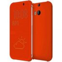 HTC Dot Flip Case HTC One M8 pomara�czowe