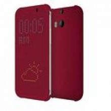HTC Dot Flip Case HTC One M8 czerwone