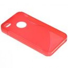 BACK CASE S-LINE IPHONE 4G / 4S - CZERWONY + FOLIA + RYSIK