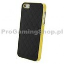BACK COVER TRIANGLE PU BLACK + GOLDEN LATERAL IPHONE 5