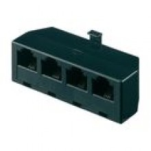 Adapter ISDN, wtyk RJ45  /  4x gniazdo RJ45, czarny