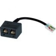 Adapter ISDN, wtyk RJ45  /  2x gniazdo RJ45, czarny