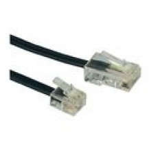 Kabel przejciwka RJ45 RJ11, 10 m, czarny