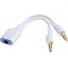 Adapter NOKIA 2xJack 3.5mm wtyk - Jack 3.5 gniazdo Biay