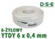 Kabel telefoniczny  /  alarmowy DSE 6x0,4mm YTDY (100m)
