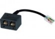 Adapter ISDN, wtyk RJ45  /  2x gniazdo RJ45, czarny